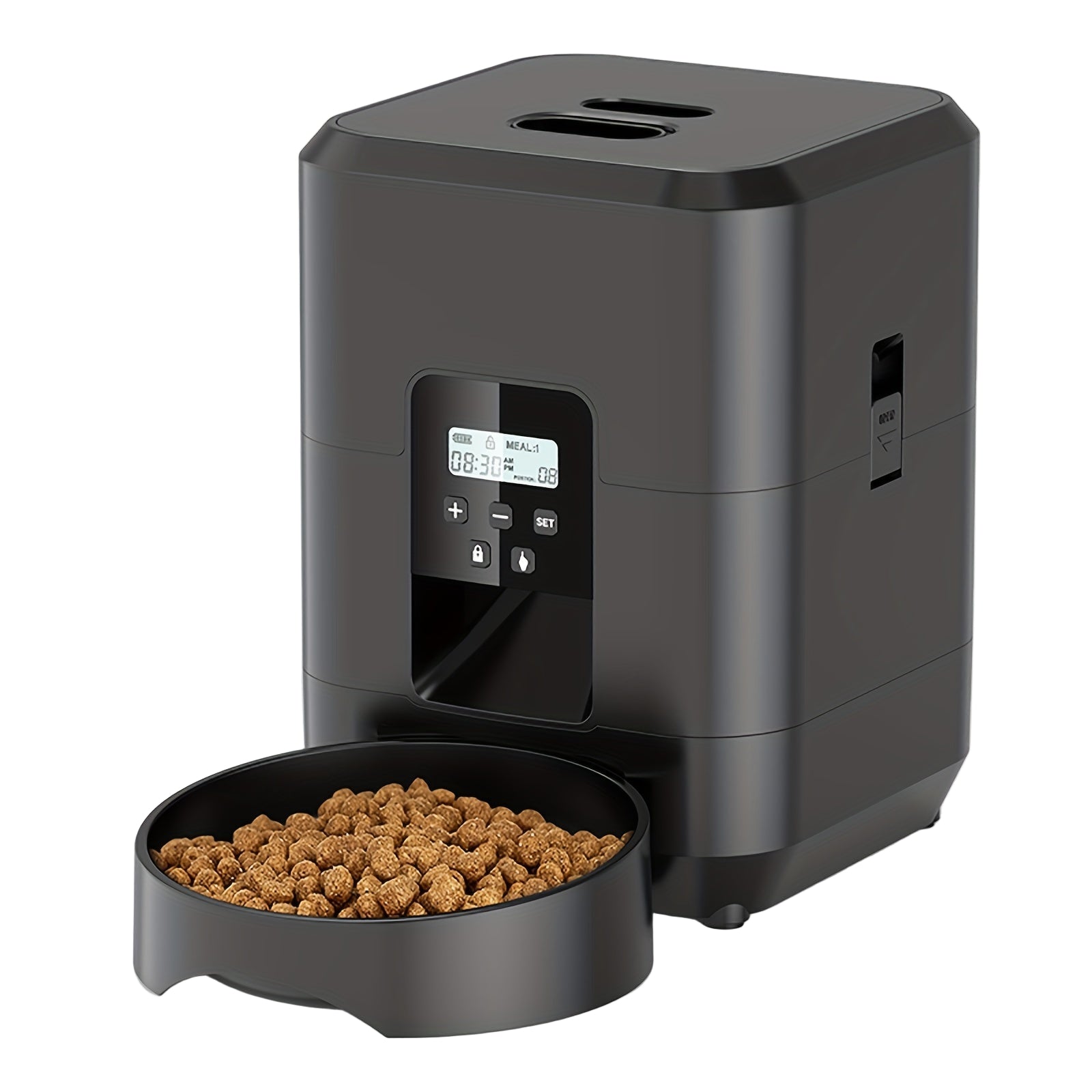 Automatic Pet Feeder with Touch Screen for Cats and Dogs — 2L black USB-powered feeder | Sleek Dynamics
