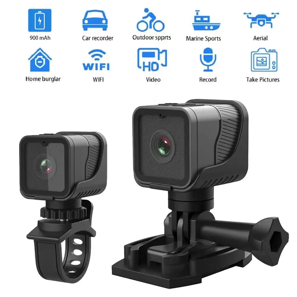 Portable WiFi Waterproof Sports Mini Camera 1080P HD — Wide Angle, Live Streaming