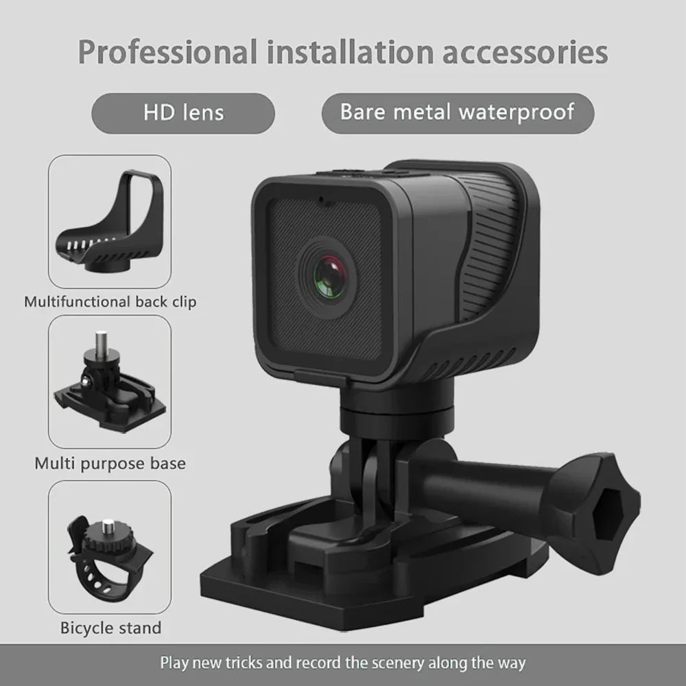 Portable WiFi Waterproof Sports Mini Camera 1080P HD — Wide Angle, Live Streaming