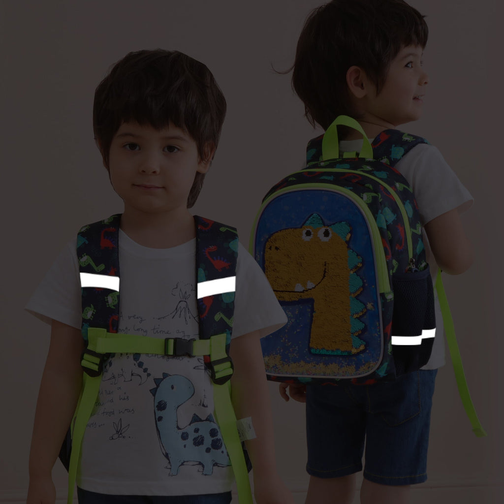Dinosaur Kids Backpack — Reversible Color-Changing Sequins, Ages 2–6