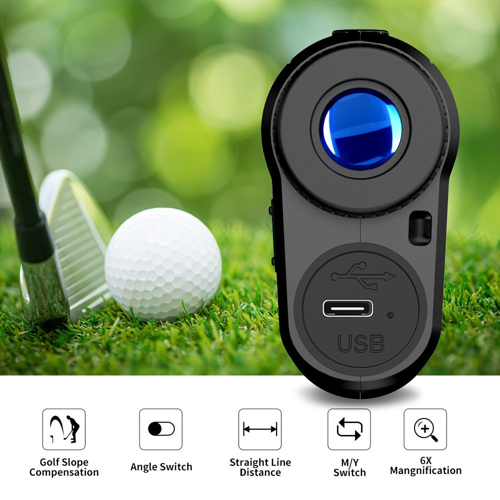 Golf Rangefinder with Slope Compensation & Flag-Lock Vibration — 914m Range, 6x Zoom