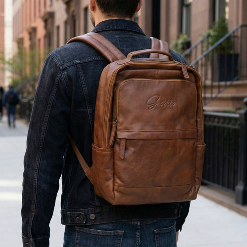 12 Premium Leather Backpack by GERNIE NYC