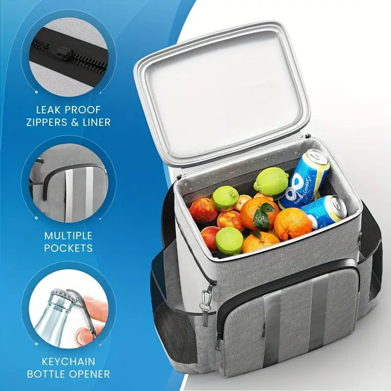 Large Capacity Waterproof Picnic Backpack - Grey