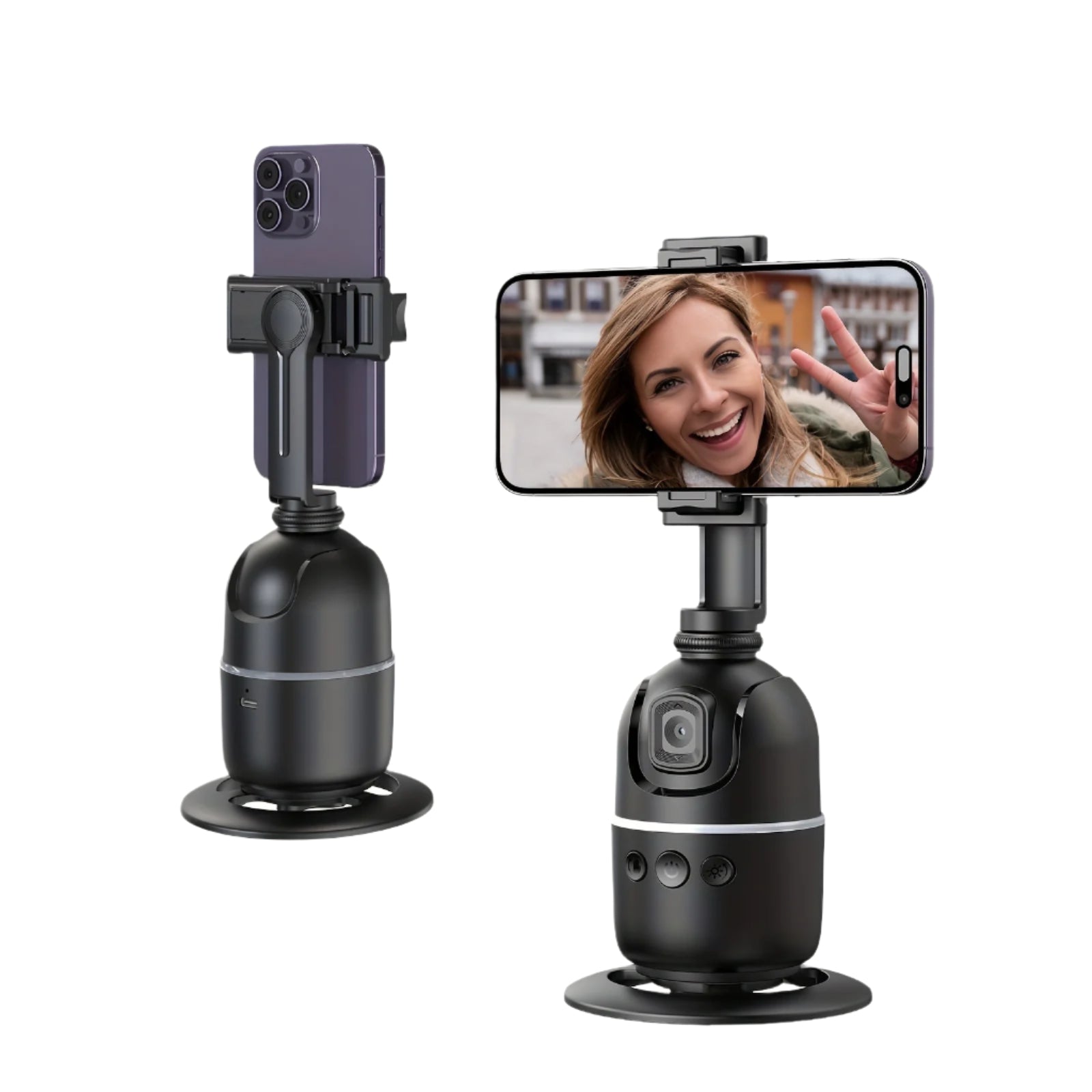 Smart AI Selfie Stick with 360° Rotating Phone Holder — Auto-Tracking