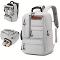 Laptop Travel Backpack with Shoe Compartment — 15.3", Water-Resistant, Silvery Gray | Sleek Dynamics
