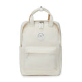 School Nylon Backpack for Teens and Women White — Lightweight water-resistant nylon with zipper closure | Sleek Dynamics
