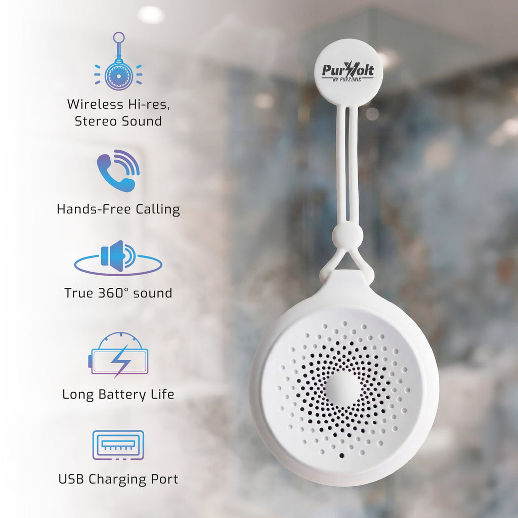 Pursonic Peak + Waterproof Wireless Speaker Bundle — 360° Hi-Res Sound