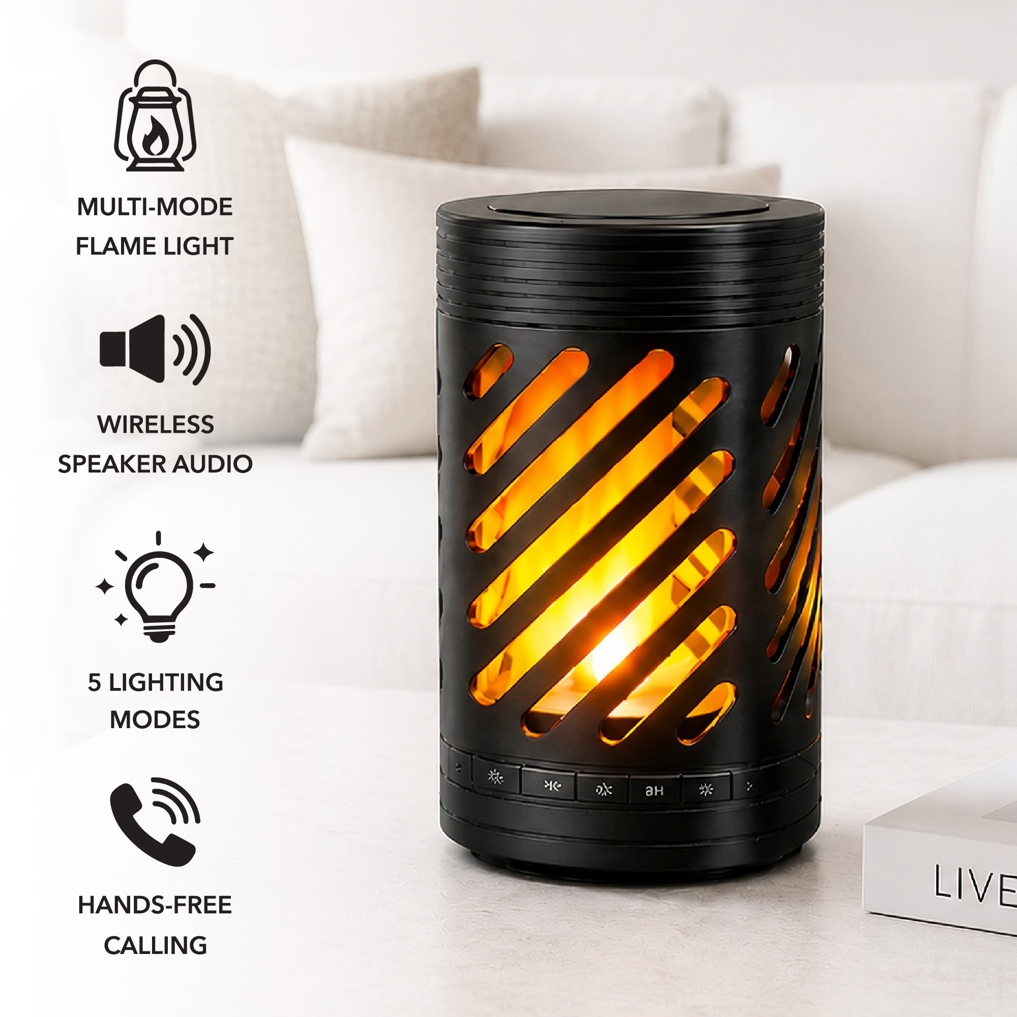 2-in-1 Ambient Flame Lantern Speaker