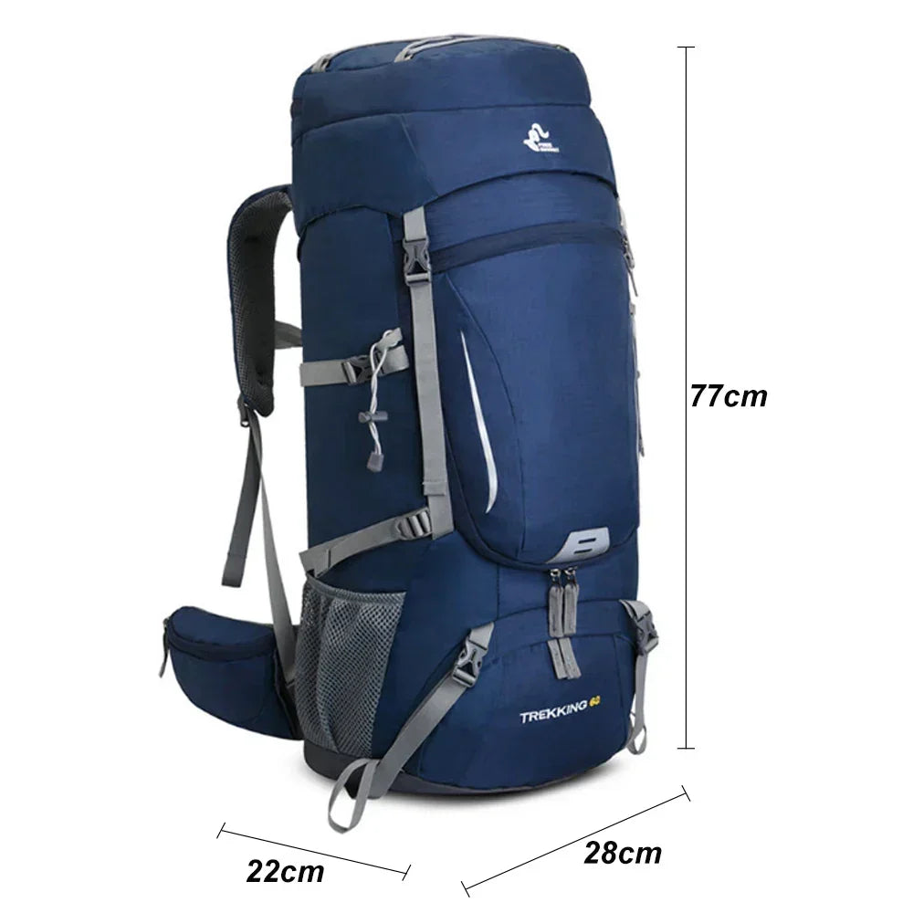 Waterproof Hiking Backpack Camping Rucksack Blue