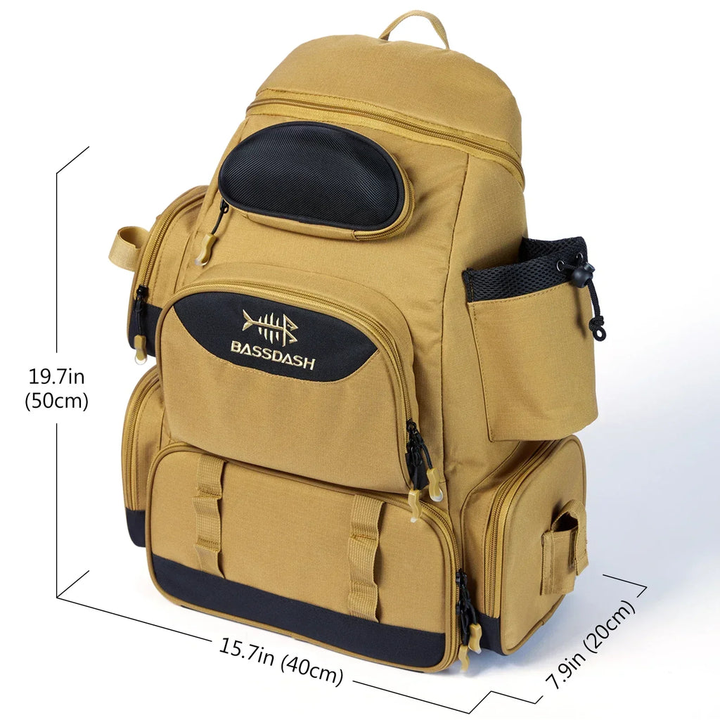Multifunctional Fishing Tackle Backpack — Tactical Gear Bag | Khaki