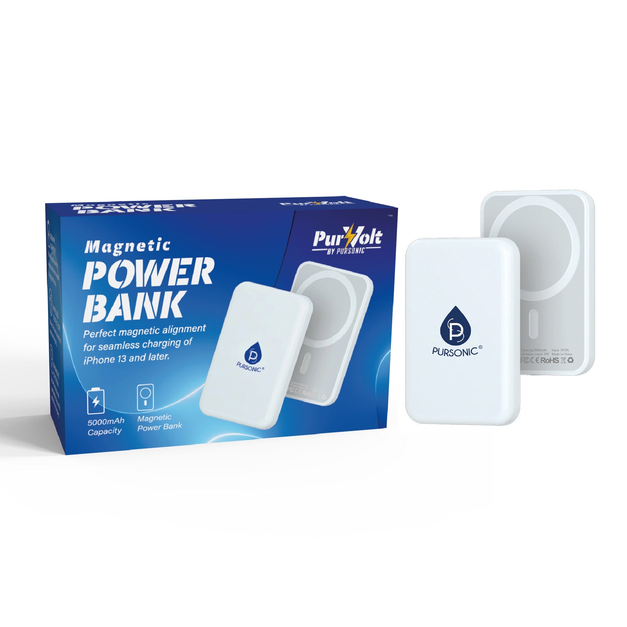 Magnetic Wireless Power Bank 5000mAh — Slim Qi Portable Charger | Sleek Dynamics