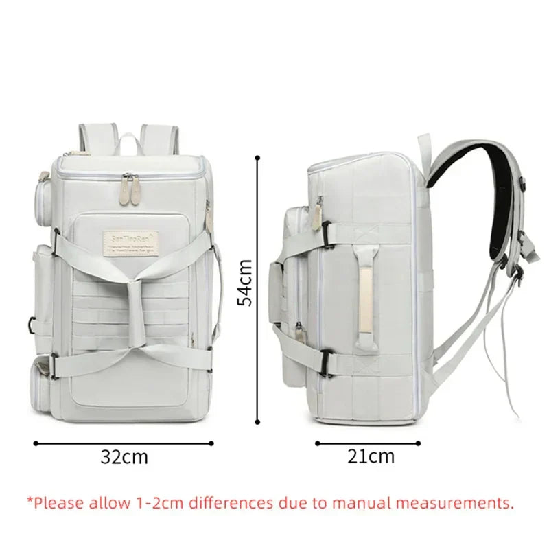 Gym & Travel Backpack with Wet/Dry Separation – White