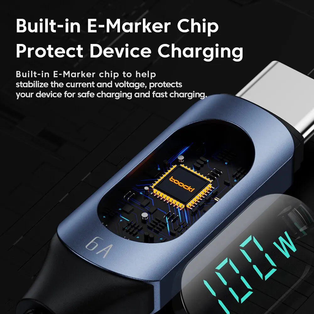 Sleek Dynamics – 100W USB-C Cable with Display for MacBook, iPad and Android