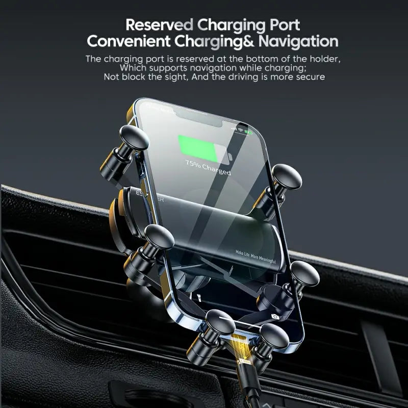 Essager 6-Point Gravity Car Phone Mount — One-Hand, Air Vent, Universal Fit