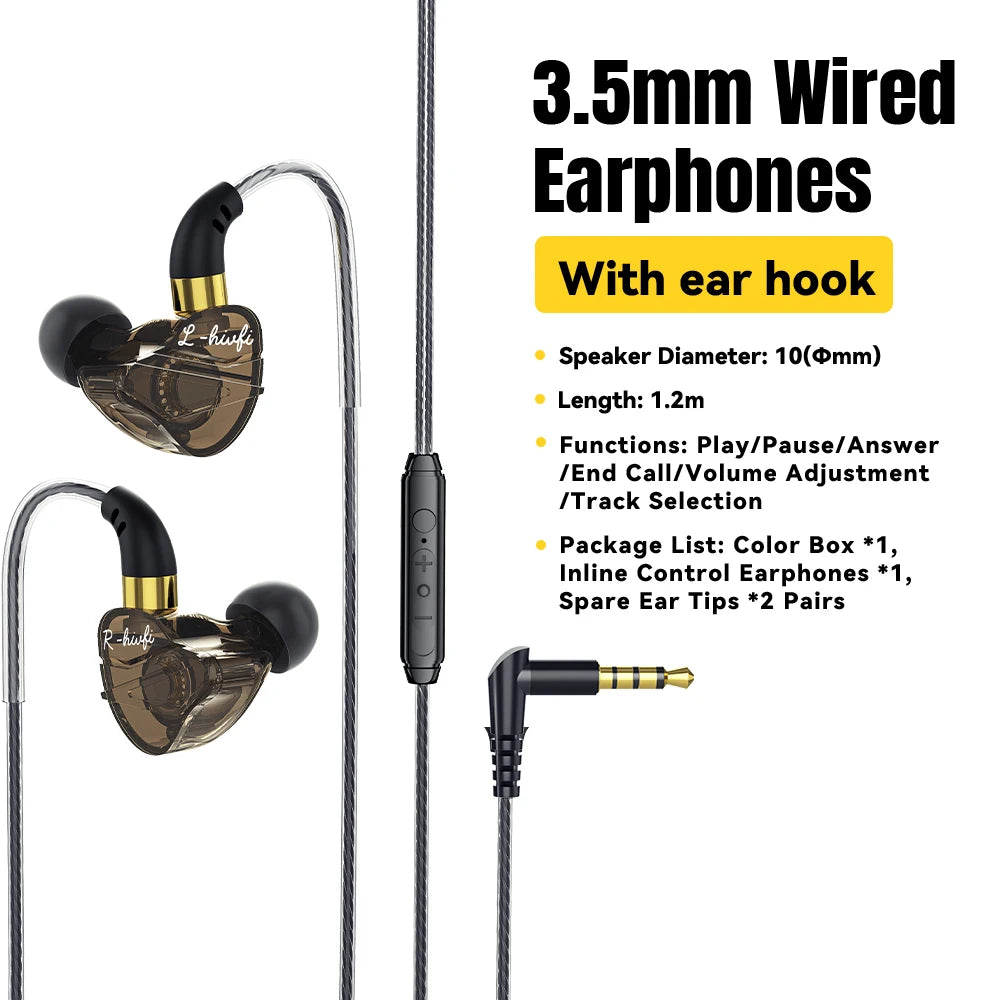 Essager HiFi Wired Earbuds — Type-C & 3.5mm, Bass Stereo, Mic, Zero Latency