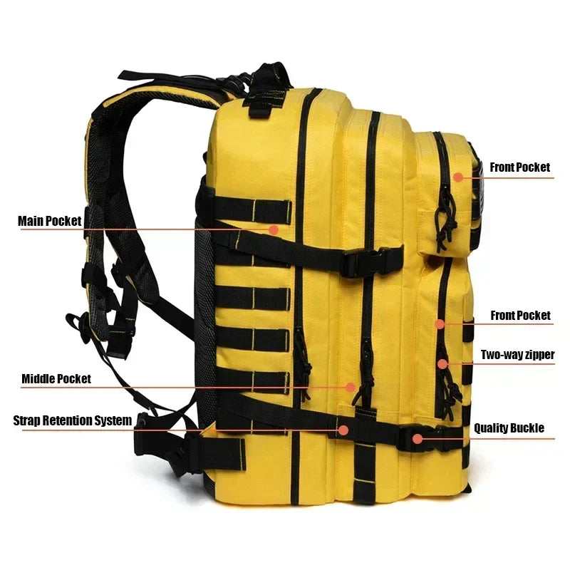 45L Tactical Fitness Backpack — Molle Rucksack for Gym, Hiking & Outdoor