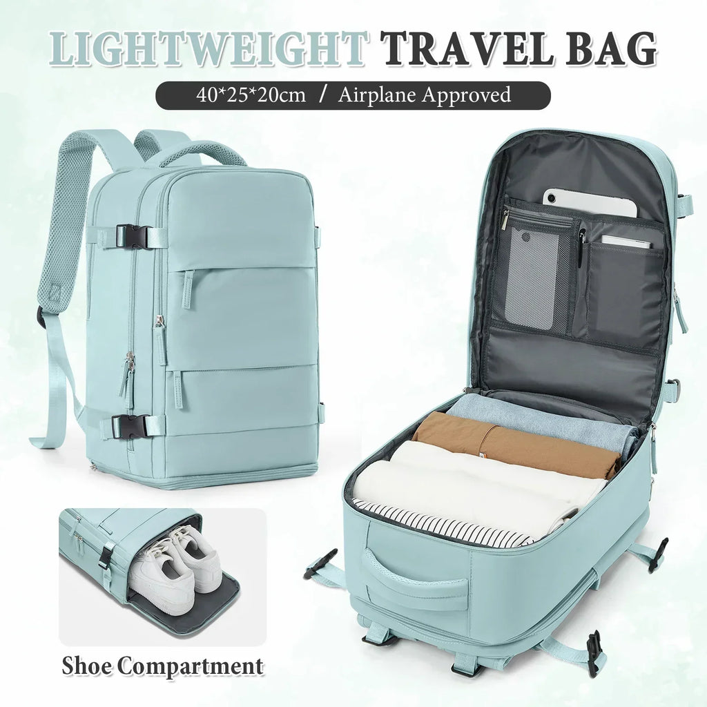 Waterproof Laptop Backpack with Air Cushion Support — Blue