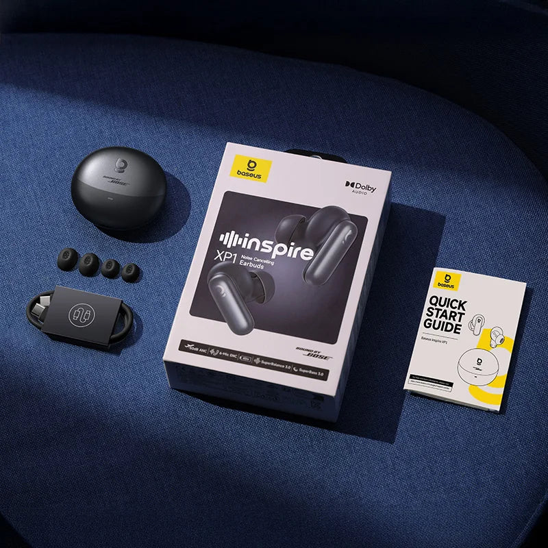 Baseus Inspire XP1 ANC Wireless Earbuds — Sound by Bose, LDAC, 6-Mic, 45H Battery