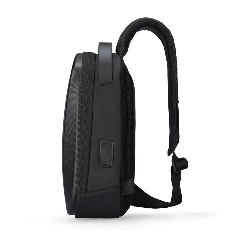 Hard-Shell Waterproof Crossbody Bag Sling with USB Port | Black