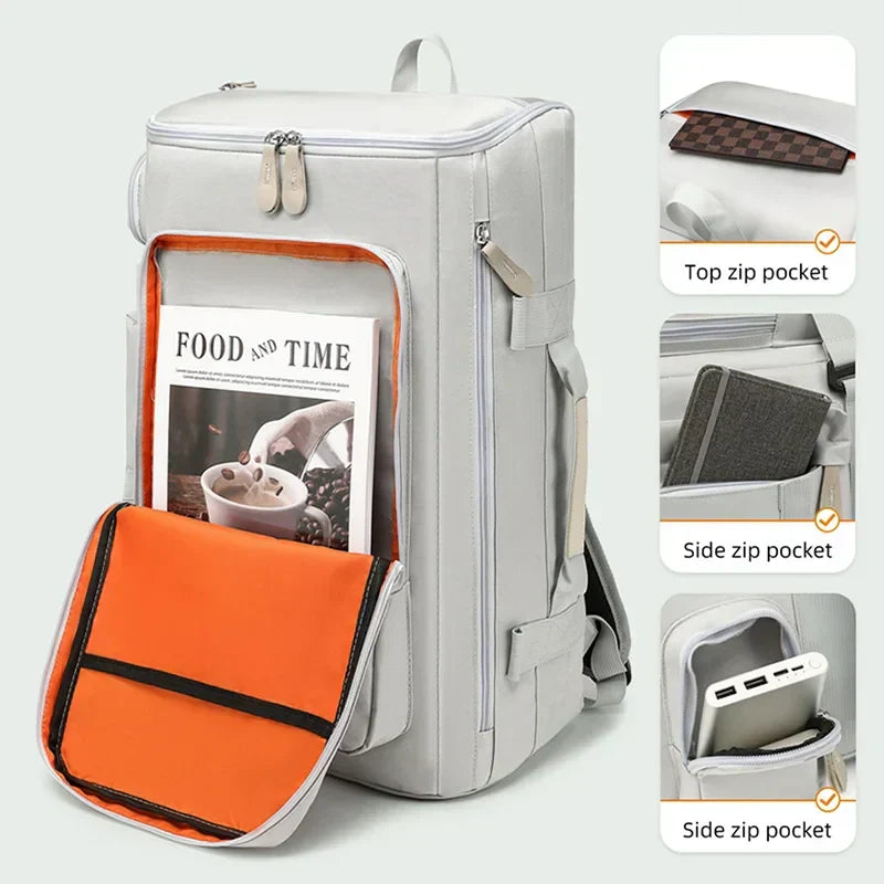 Gym & Travel Backpack with Wet/Dry Separation – White