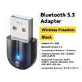Essager Bluetooth 5.3 USB Adapter — Plug & Play, 20m Range, 7 Devices