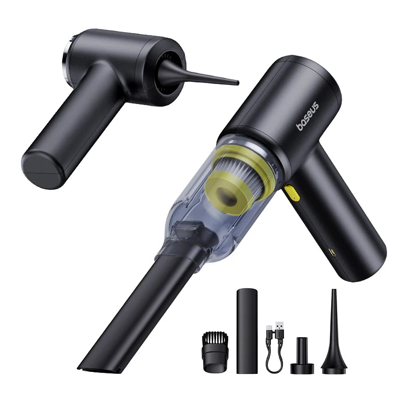 Baseus 4-in-1 Cordless Air Blower & Vacuum Gun — 5000Pa, HEPA, Pistol Grip