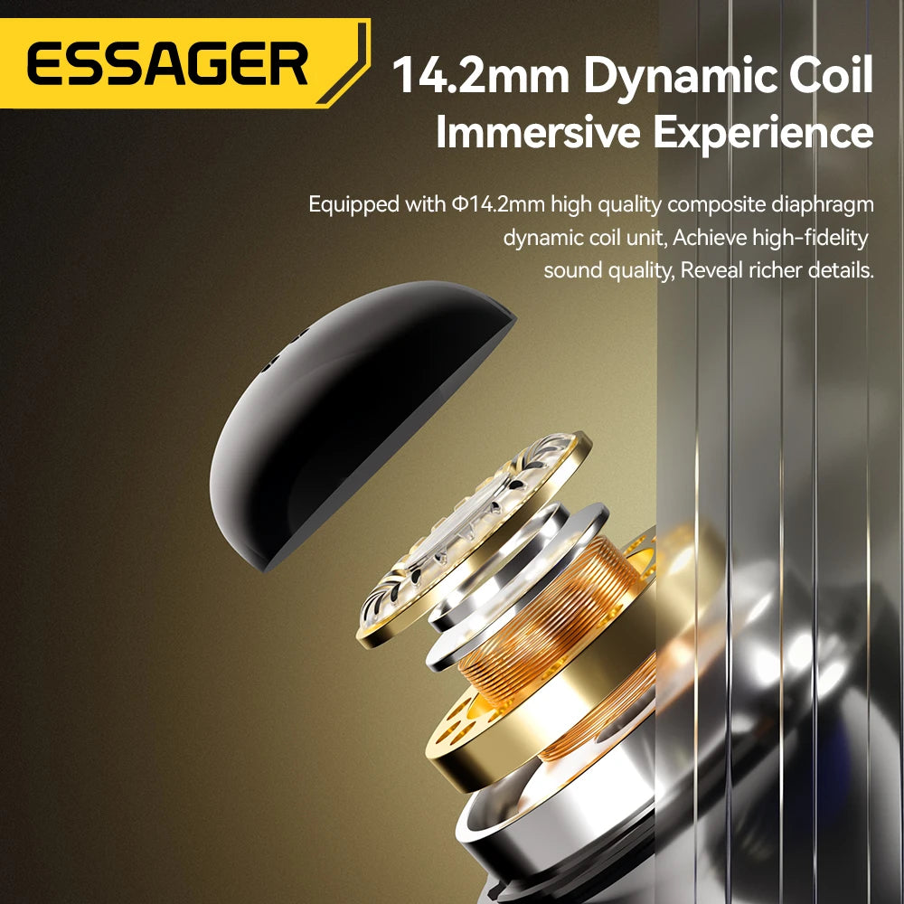 Essager Wired Earbuds 3.5mm — HiFi Stereo, Mic & In-Line Controls, 4 Colors