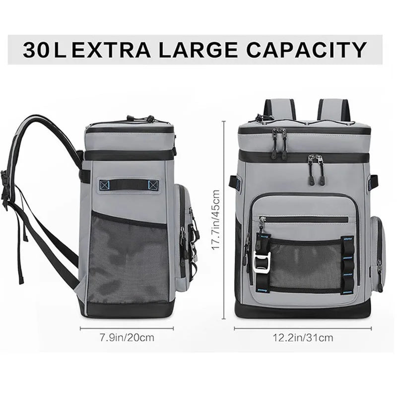 30L Insulated Camping Backpack — Hot & Cold Storage for Hiking, Fishing & Outdoor