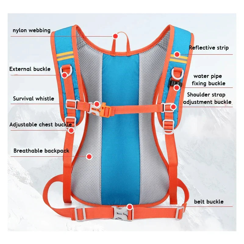 Waterproof Hydration Backpack — Breathable, Lightweight, Reflective