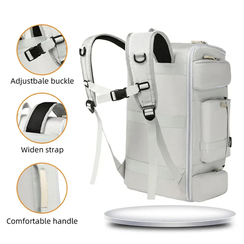 Gym & Travel Backpack with Wet/Dry Separation – White