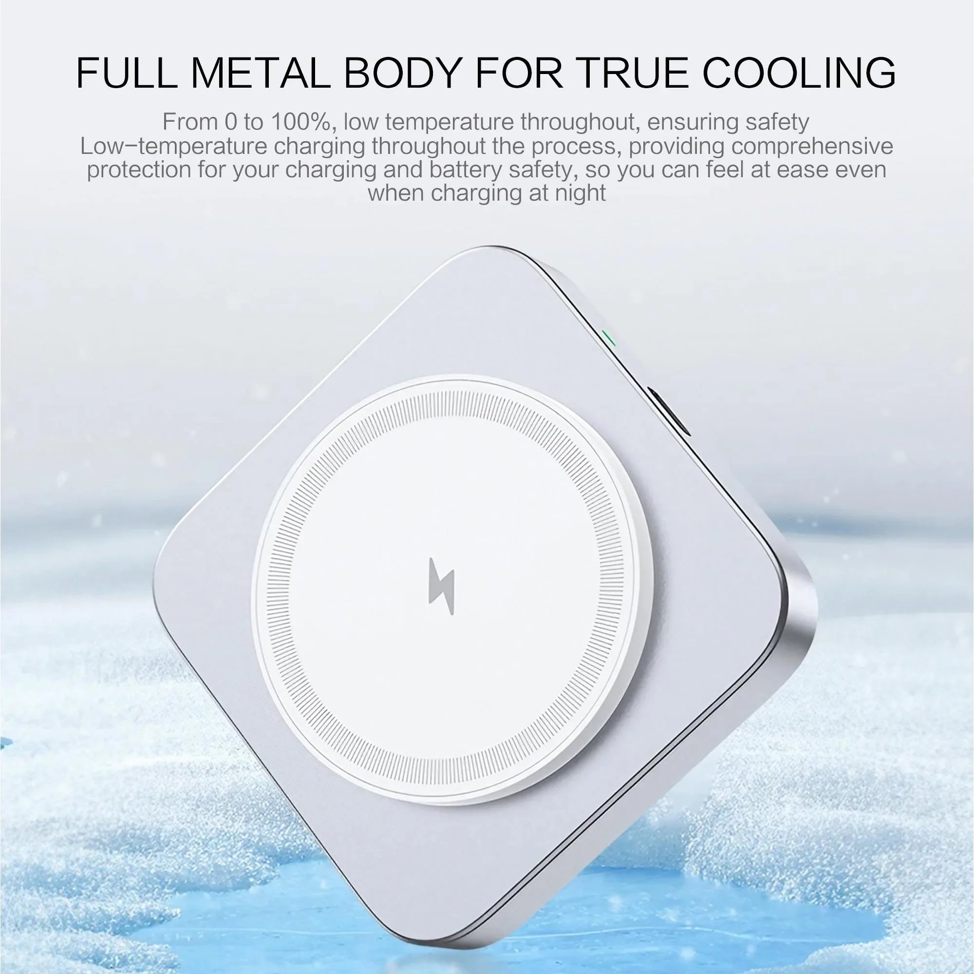 15W Magnetic 2-in-1 Foldable Wireless Charging Station — Aluminum, MagSafe Compatible