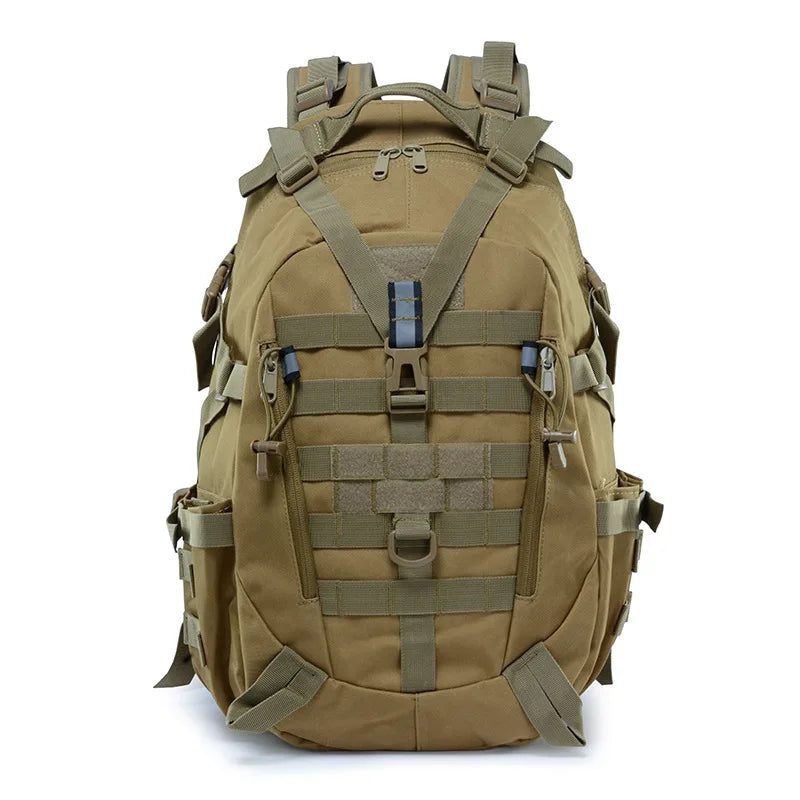 40L Waterproof Tactical Molle Camping Backpack Khaki — Hiking & Outdoor | Sleek Dynamics