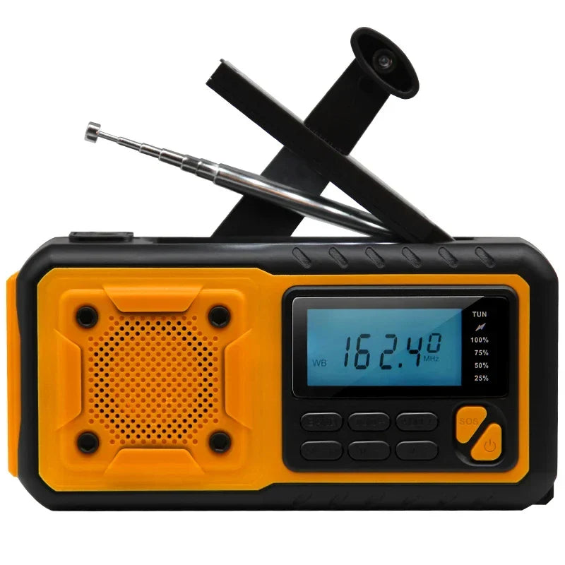 5000mAh Solar Hand Crank Emergency Radio Yellow