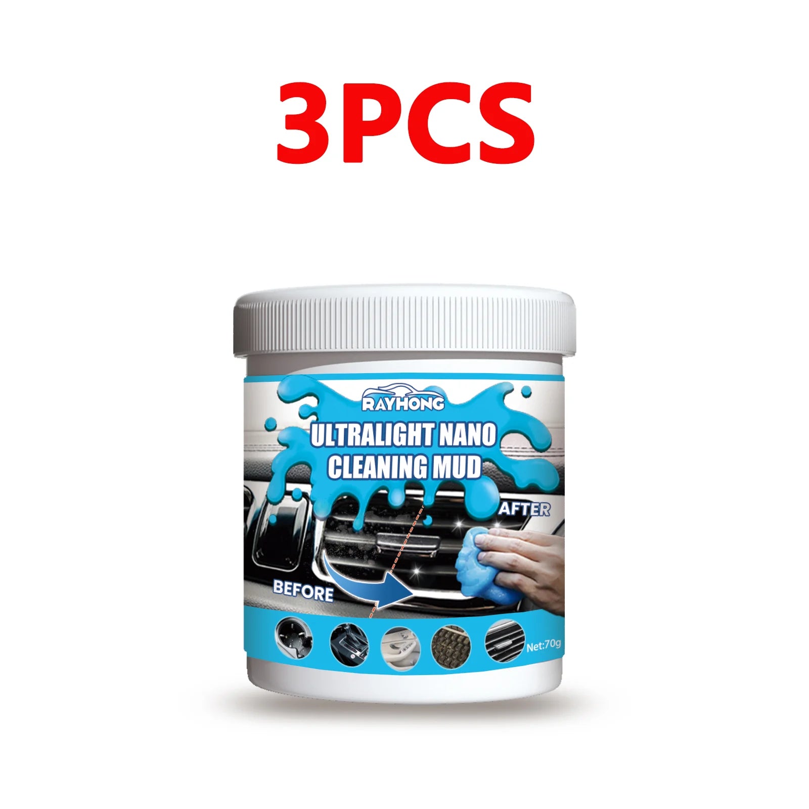 Multi-Use Cleaning Gel — Car Interior, Keyboard & Tech Cleaner (70g)
