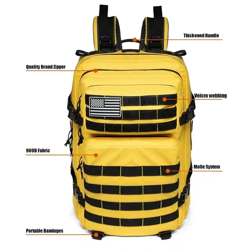45L Tactical Fitness Backpack — Molle Rucksack for Gym, Hiking & Outdoor