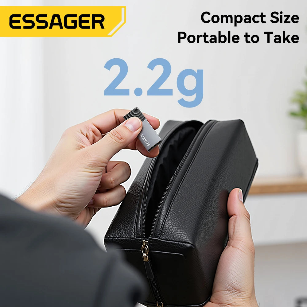 Essager 2-in-1 USB Card Reader — SD & MicroSD, Plug & Play, Up to 2TB