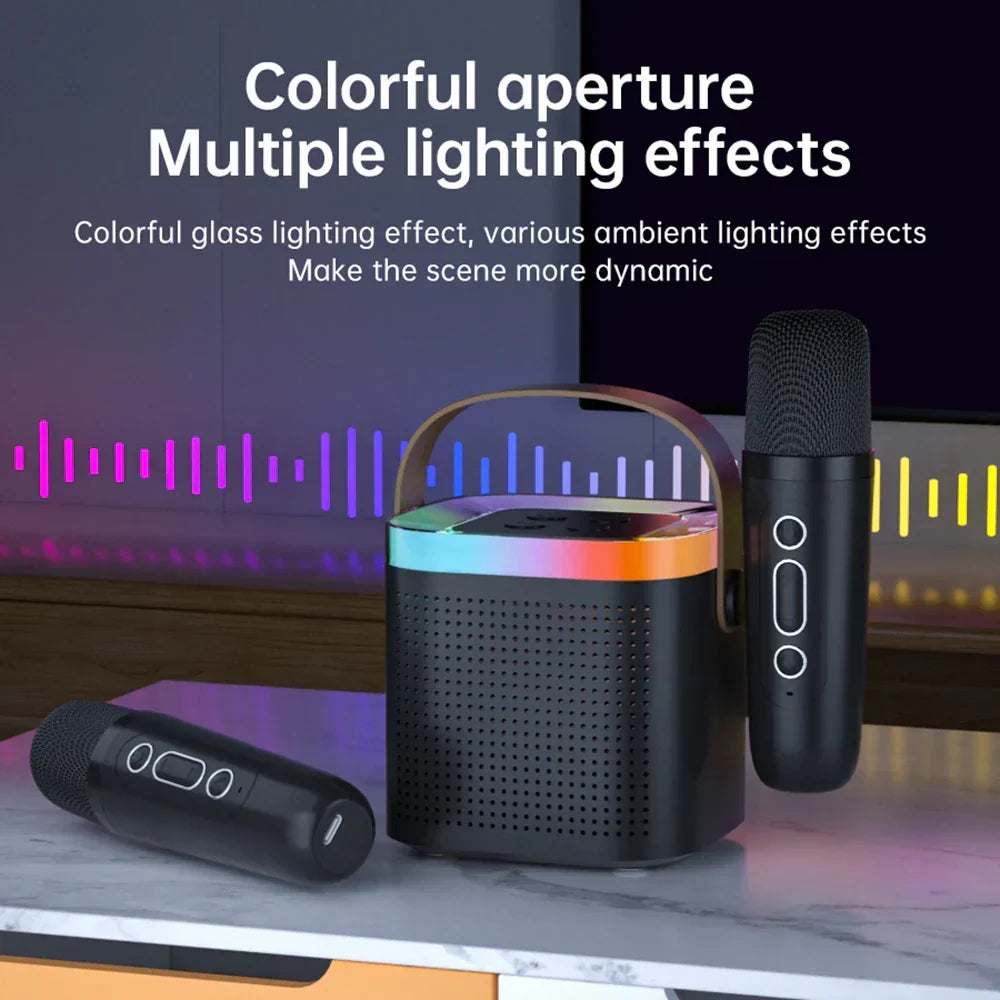 NNEOBA K8 Portable Bluetooth Karaoke Speaker System with 2 Wireless Microphones