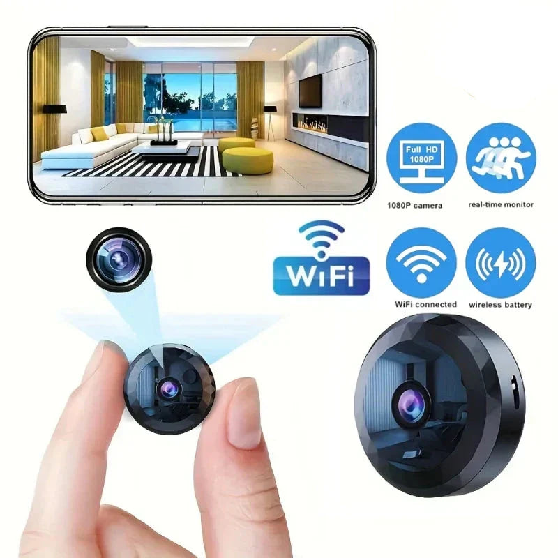 Mini WiFi Security Camera 1080P HD — Night Vision, 360° Magnetic Mount, Remote Monitoring