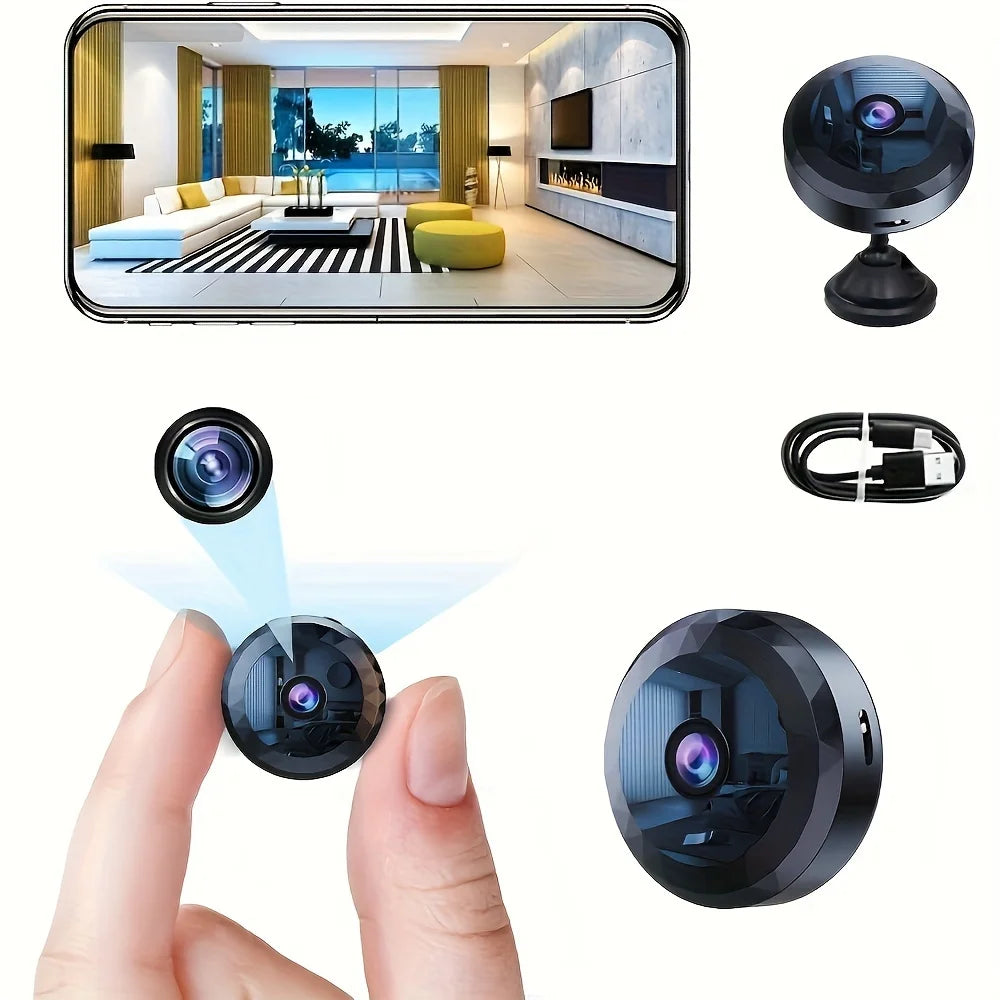 Mini WiFi Security Camera 1080P HD — Night Vision, 360° Magnetic Mount, Remote Monitoring