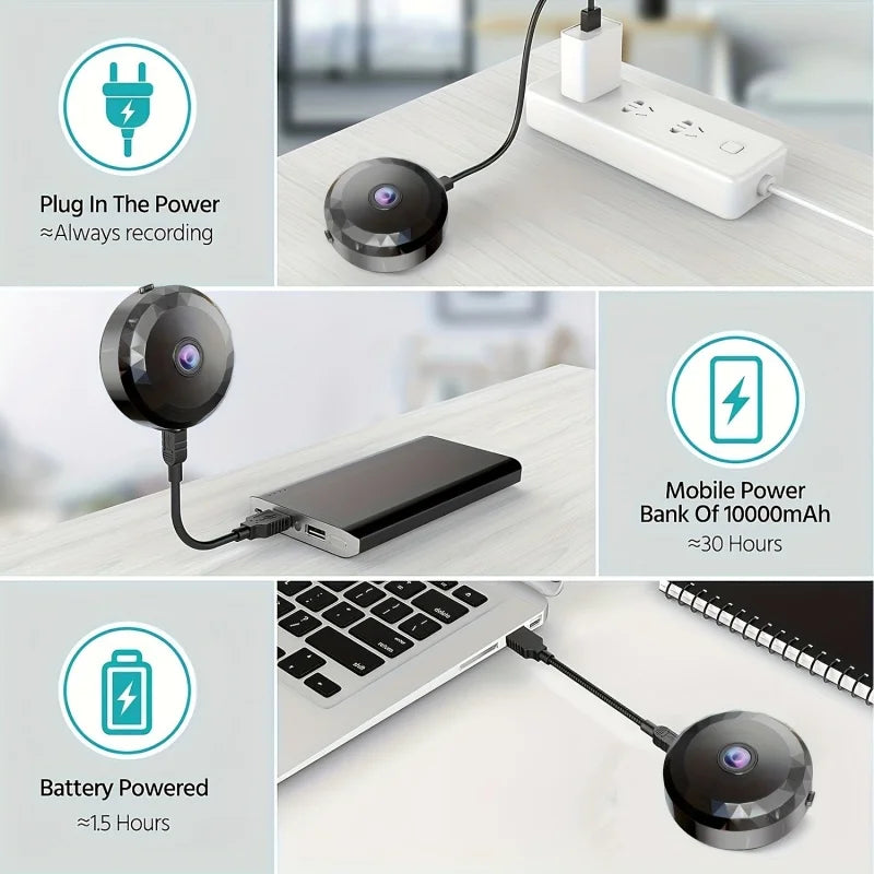 Mini WiFi Security Camera 1080P HD — Night Vision, 360° Magnetic Mount, Remote Monitoring