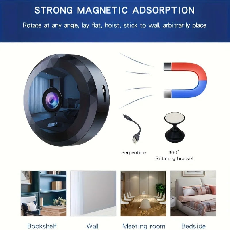Mini WiFi security camera 1080P HD night vision with magnetic mount — Sleek Dynamics