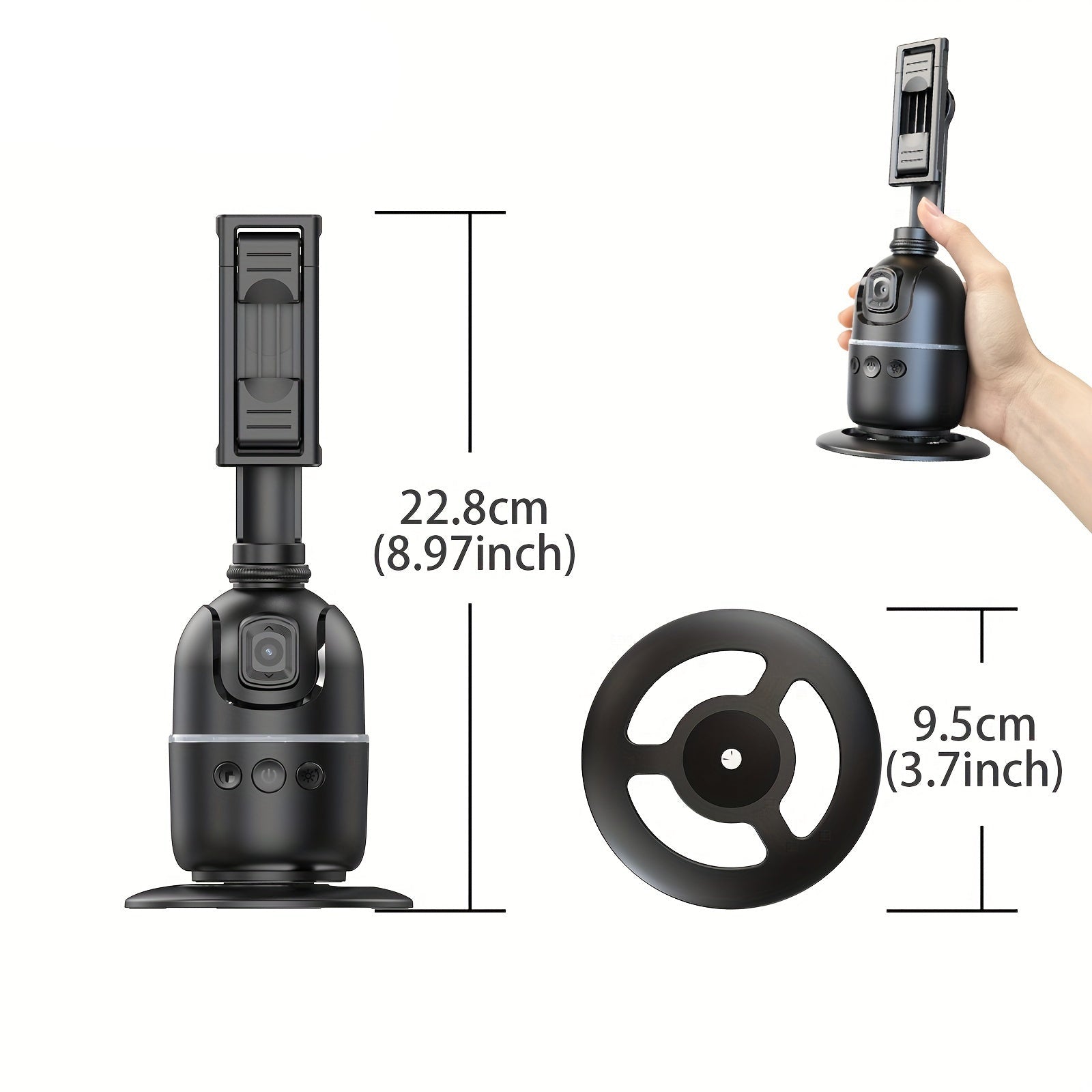 Smart AI Selfie Stick with 360° Rotating Phone Holder — Auto-Tracking
