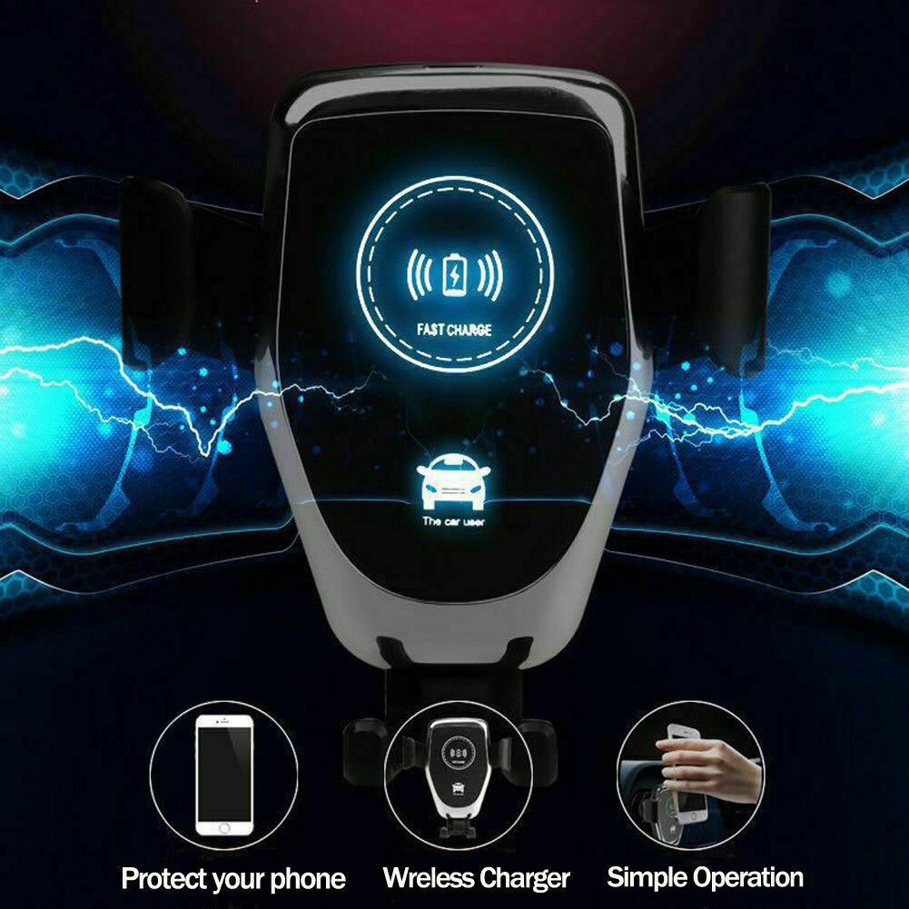 10W Wireless Car Charger Mount — Auto-Clamping, Fast Qi Charging