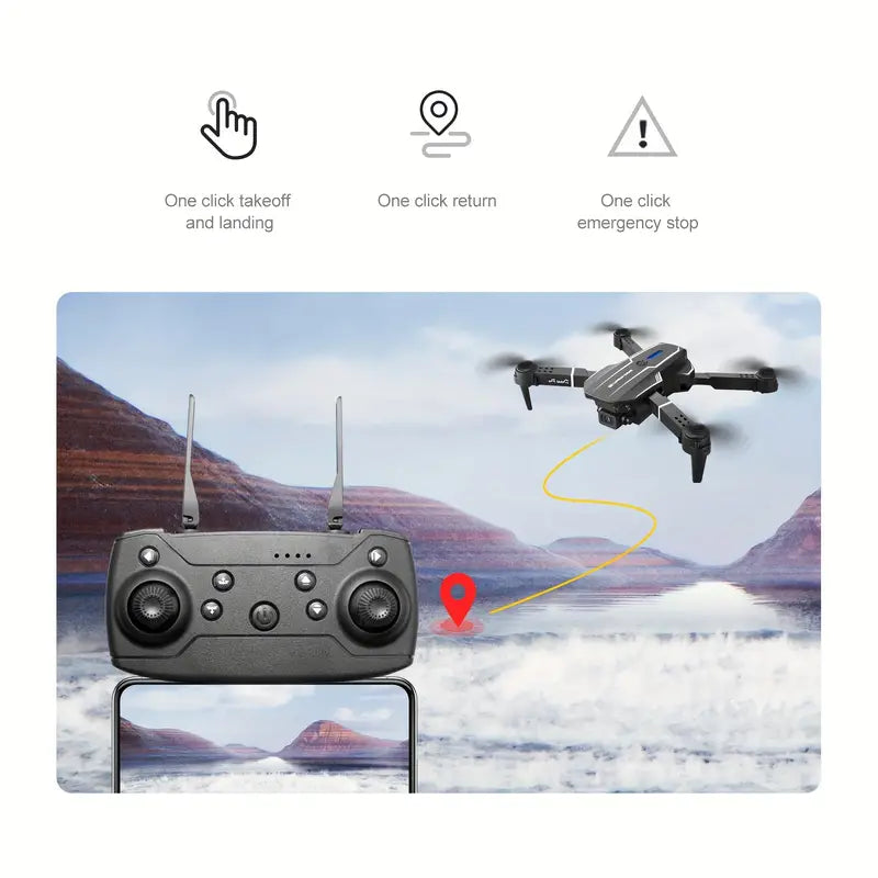 E88 Quadcopter UAV Drone — Dual HD Cameras, Altitude Hold, WiFi Live Streaming
