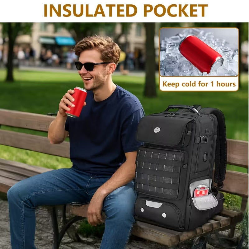 Expandable 52L Travel Backpack — USB Charging Port, TSA-Friendly, 3 Packing Cubes