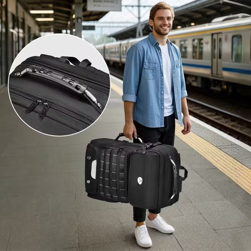 Expandable 52L Travel Backpack — USB Charging Port, TSA-Friendly, 3 Packing Cubes