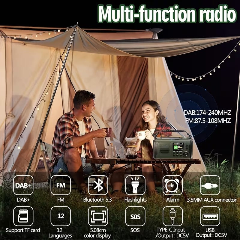 10000mAh Emergency Radio with LED & DAB+/FM