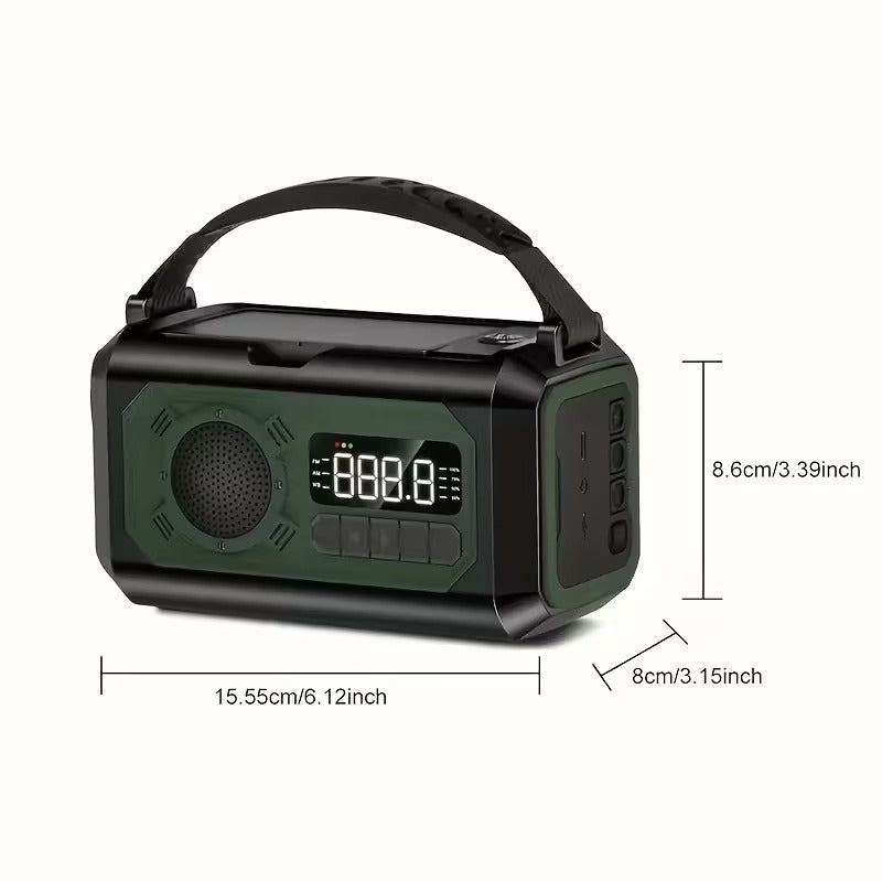 12000mAh Emergency Radio — Solar & Hand Crank Charger with NOAA Weather Alerts