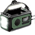 12000mAh Emergency Radio — Solar Hand Crank Charger with NOAA Alerts, Army Green | Sleek Dynamics
