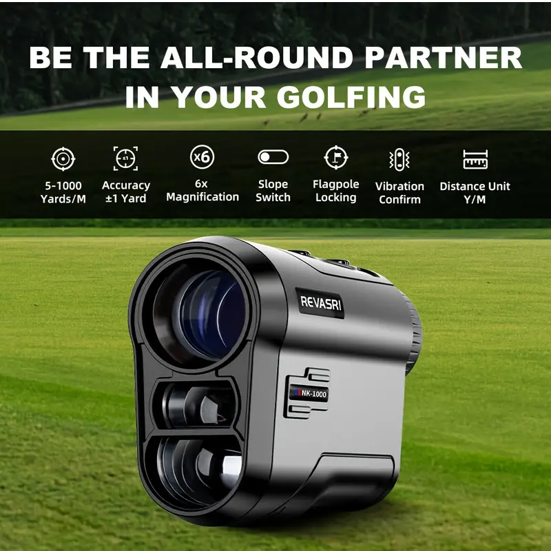 Golf Rangefinder with Slope Compensation & Flag-Lock Vibration — 914m Range, 6x Zoom